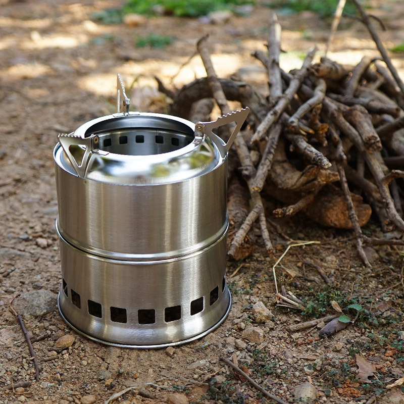 Portable Outdoor Camping Stove: Mini Stainless Steel Wood - Temu