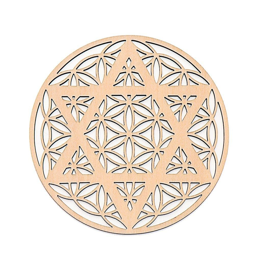 Chakra Flower Coasters Natural Round Wood Coasters Cup Pad - Temu