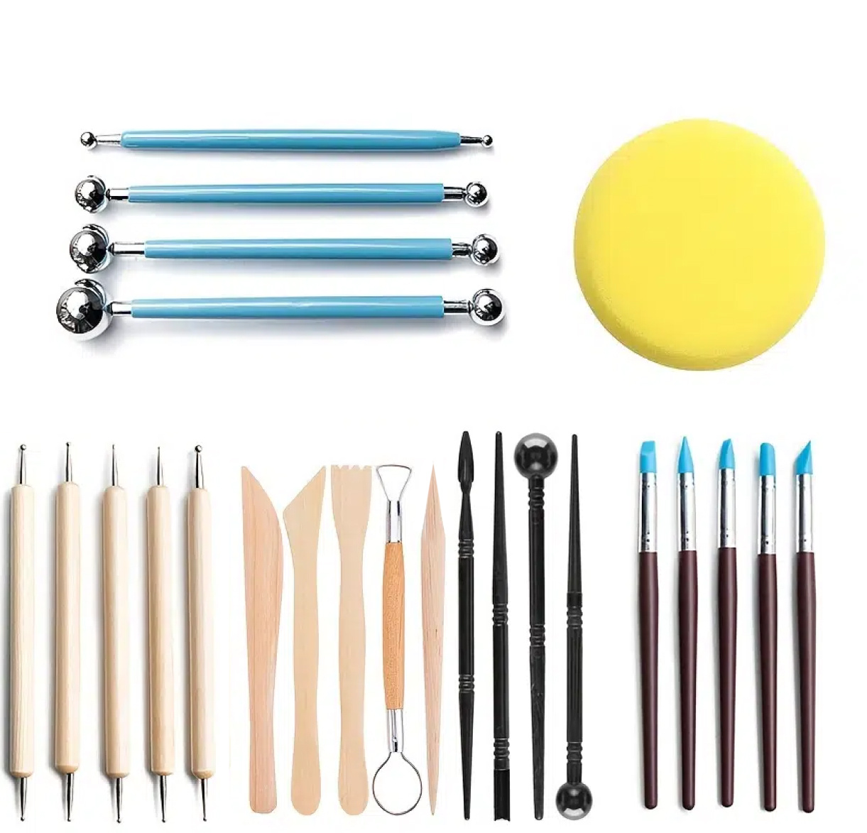 24pcs Polymer Clay Tools, Modeling Clay Sculpting Tools Set Pottery Tools  With Air Dry Clay Tools Ball Stylus Dotting Tools Rock Painting Kit For Scul