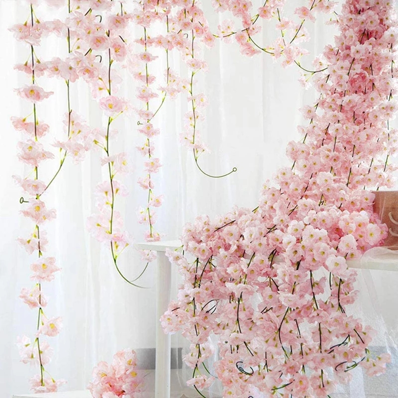 Artificial Sakura, Fake Flowers Vine For Wedding Garden, Fake Rose Home  Party Decoration Christmas Bridal Fake Silk Scrapbook Plants - Temu