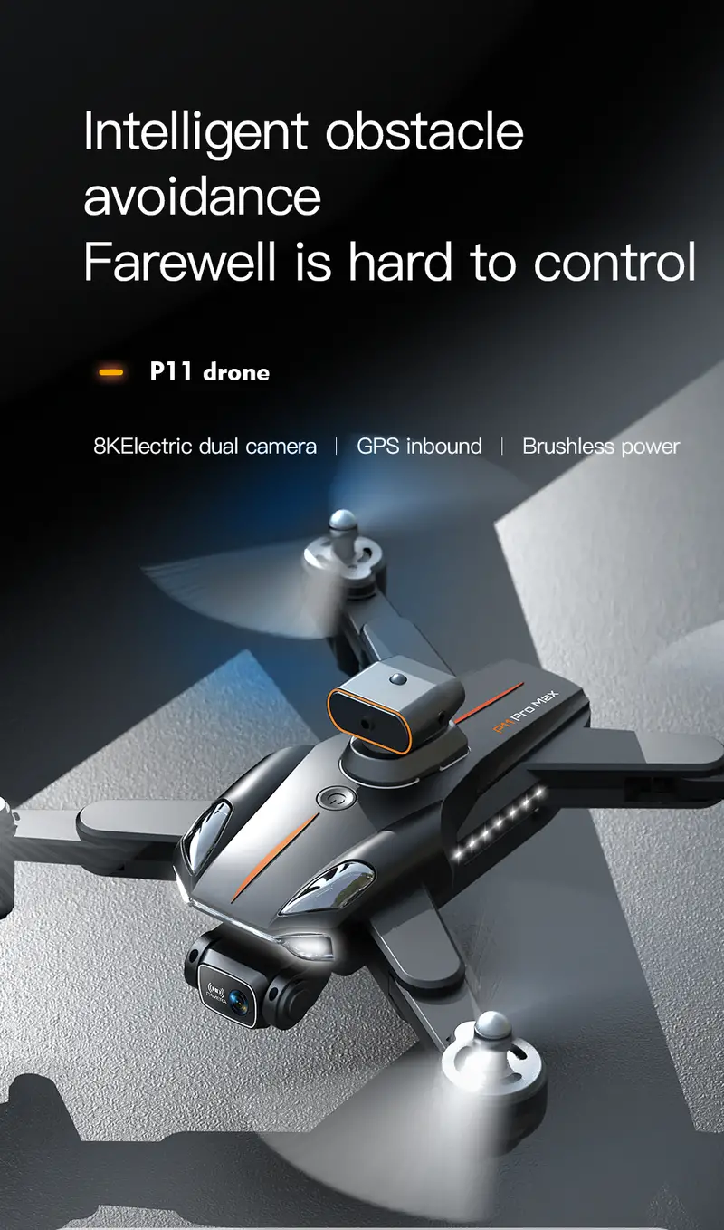 8k hd dual camera drone headless mode smart hover adjustable lens 360 obstacle avoidance high definition electric camera remote control long time flight details 0