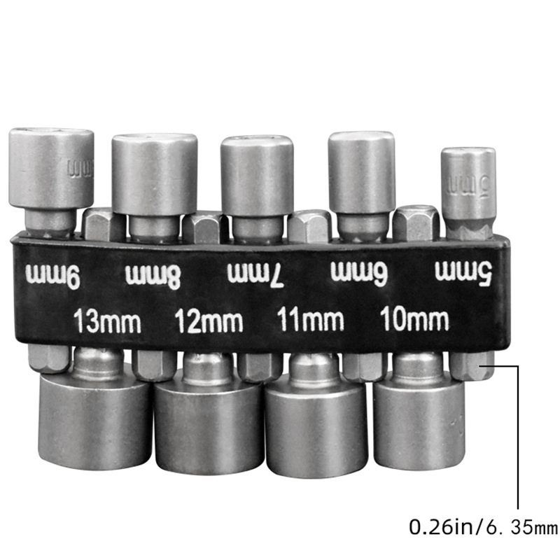 9/14pcs 5mm-13mm Hexagon Socket Sleeve Set Nozzle Nut Driver Power Nut  Driver Tool Screwdriver Set Fixed Drill Bit Set Hand Tool - AliExpress