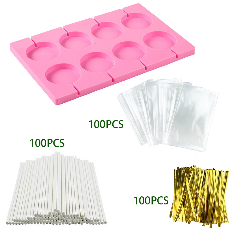 8/12cavity, Silicone Lollipop Molds, Chocolate Hard Candy Mold With Sucker  Sticks, Candy Treat Bags, Golden Ties, Great For Sucker, Hard Candy,  Lollipop, Cake Pop (large Round) - Temu Germany