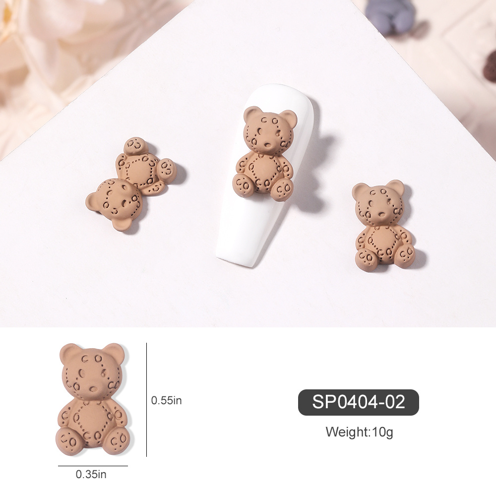 50 PCS,3D Bear Nail Charms,Glitter Bear Nail Art Charm Kawaii Nail Charms  For Acrylic Nails Colorful Bears Charms For Nails Design Crafts Art DIY