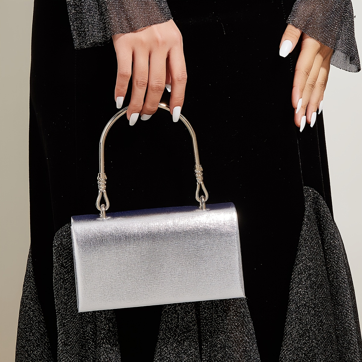 SHIMMERY MINI CITY BAG - Silver