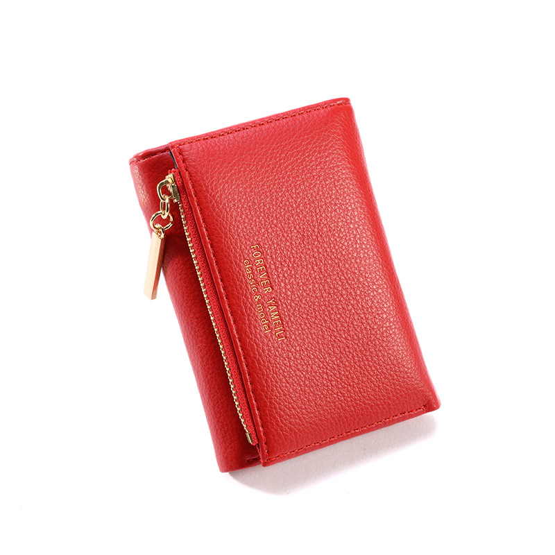 Short Solid Color Trifold Coin Purse, Faux Leather Wallet With Zipper,  Multi Card Clutch Purse - Temu