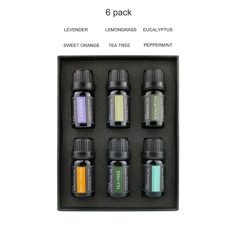 Pack of 6 Essential oils (Tea Tree, Lavender, Eucalyptus