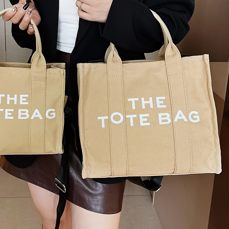 Elegant Tote Bag Women's Trendy Letter Detail Handbag For School Beach ...