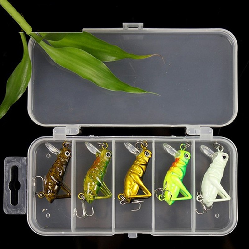 Hengjia 5pcs 3.5cm 3g Cricket Lure with Box Insect Bait Fishing