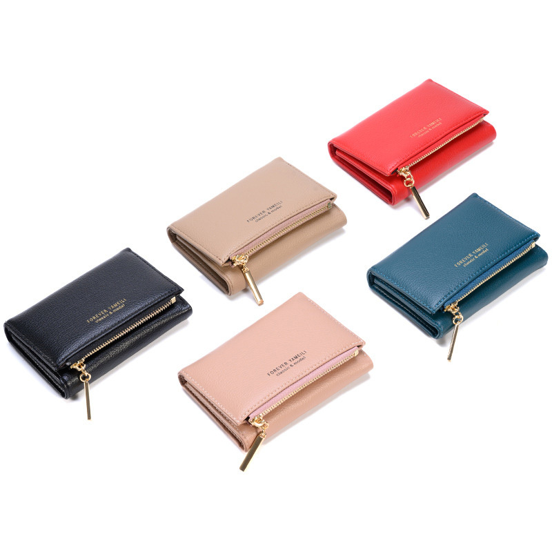 Fashion Coin ID Short Wallet Color Matching Solid Color Women Zipper Purse  Multiple Card Slots Clutch Bag Women Wallets Leather Wallet Chains for Men  Grandson Wallet from Grandparents Ridge Wallets 