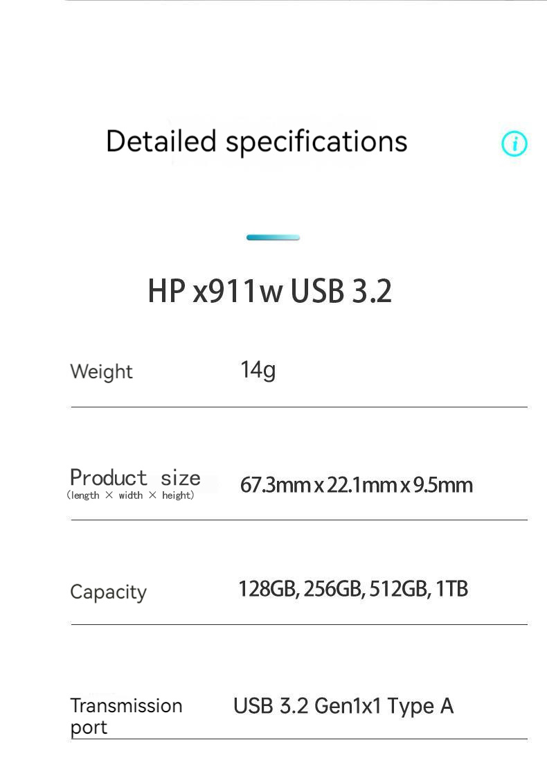 HP x911w 512 Go USB 3.2 Gen1x1