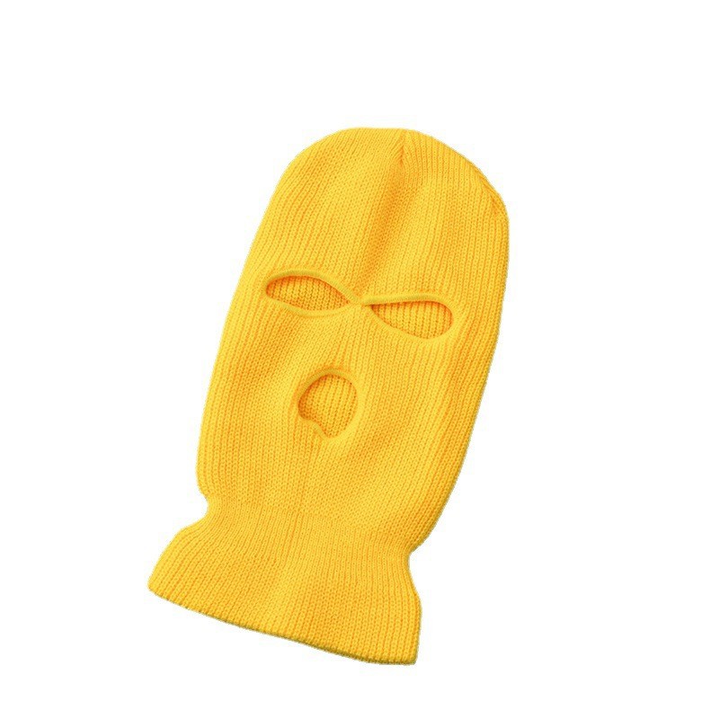 Three Hole Wool Hat Men Women Autumn Winter Outdoor Windproof Cycling