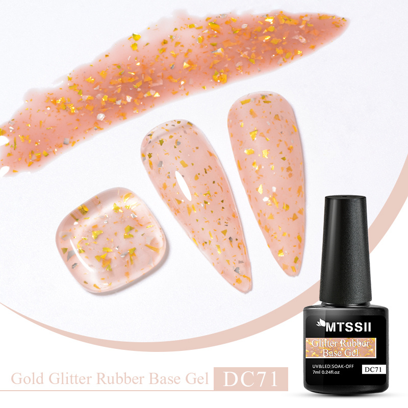 Glitter Rubber Base Gel Glitter Sequins Nail Polish Gel - Temu