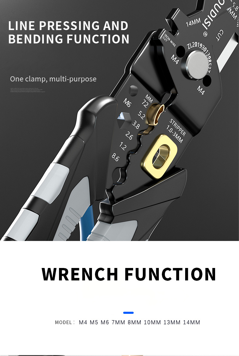 Multifunction Stripping Pliers Wire Winding Electrician Wire Stripping