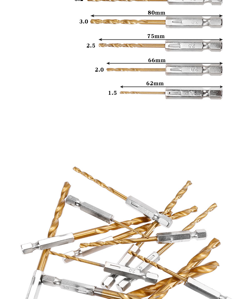 Dapetz ® 10 Pieces of 2mm HSS Twist Drill bit Set, Drill Titanium Steel  Bits Set for Metal, Woods & Plastics, Copper, Aluminium, Mild Steel with