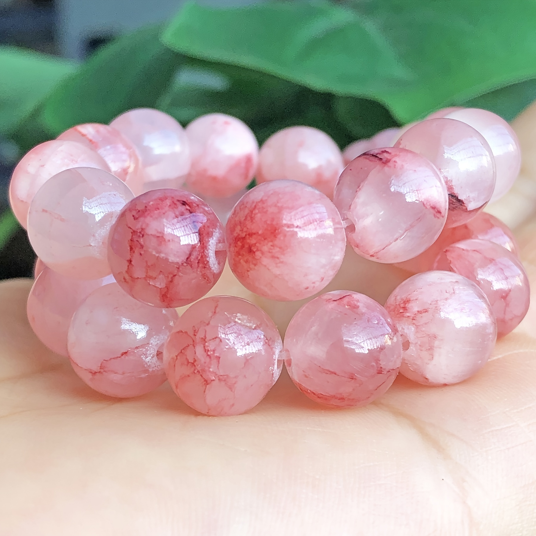 

Natural Stone Cherry Veins Chalcedony Jades Beads Round Loose Spacer Beads For Jewelry Making Diy Bracelet Necklace Beads 4mm (0.157")-10mm (0.393")