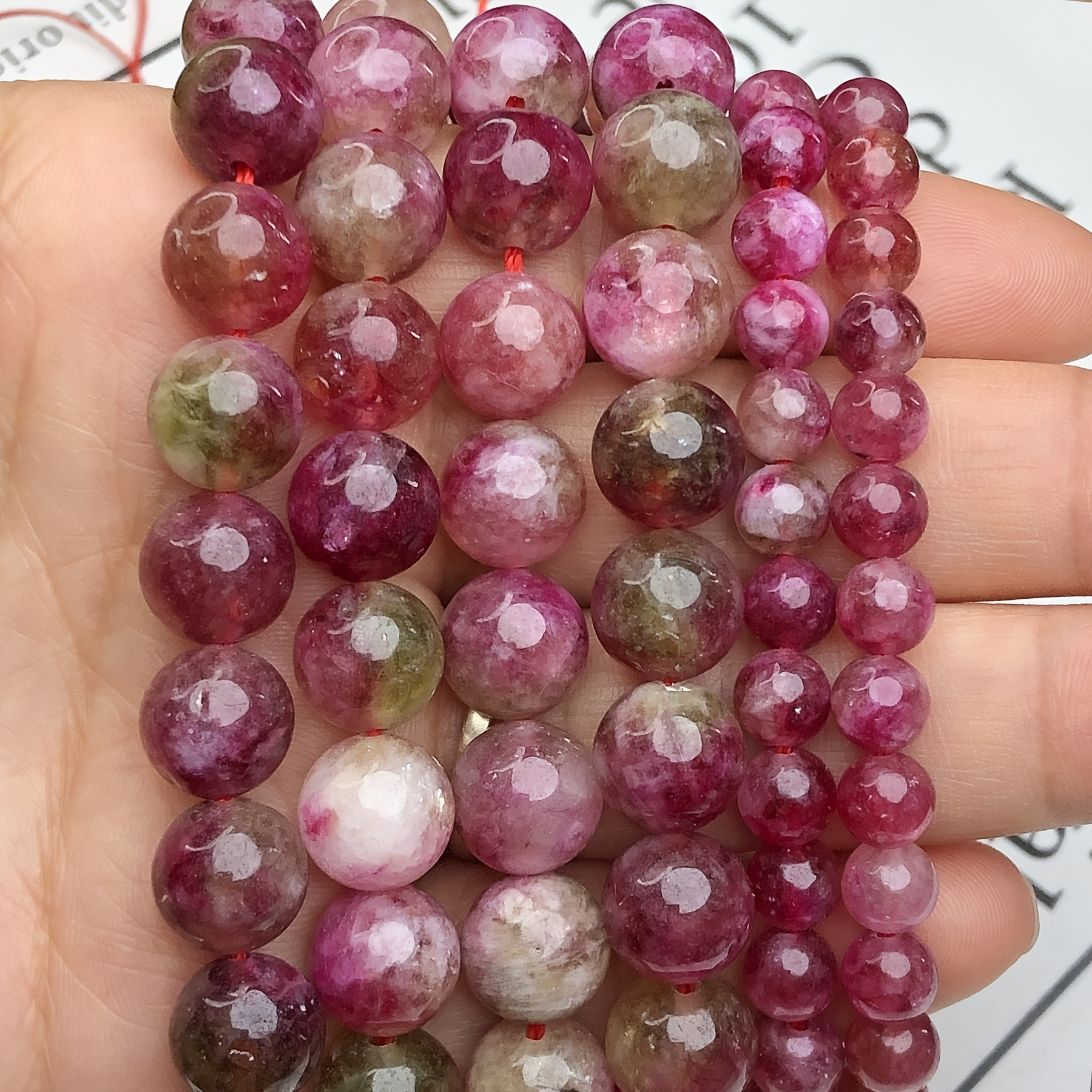 

Natural Stone Pink Tourmaline Crystal Beads Round Loose Spacer Beads For Jewelry Making Diy Earing Bracelet Accessories 8mm (0.315")