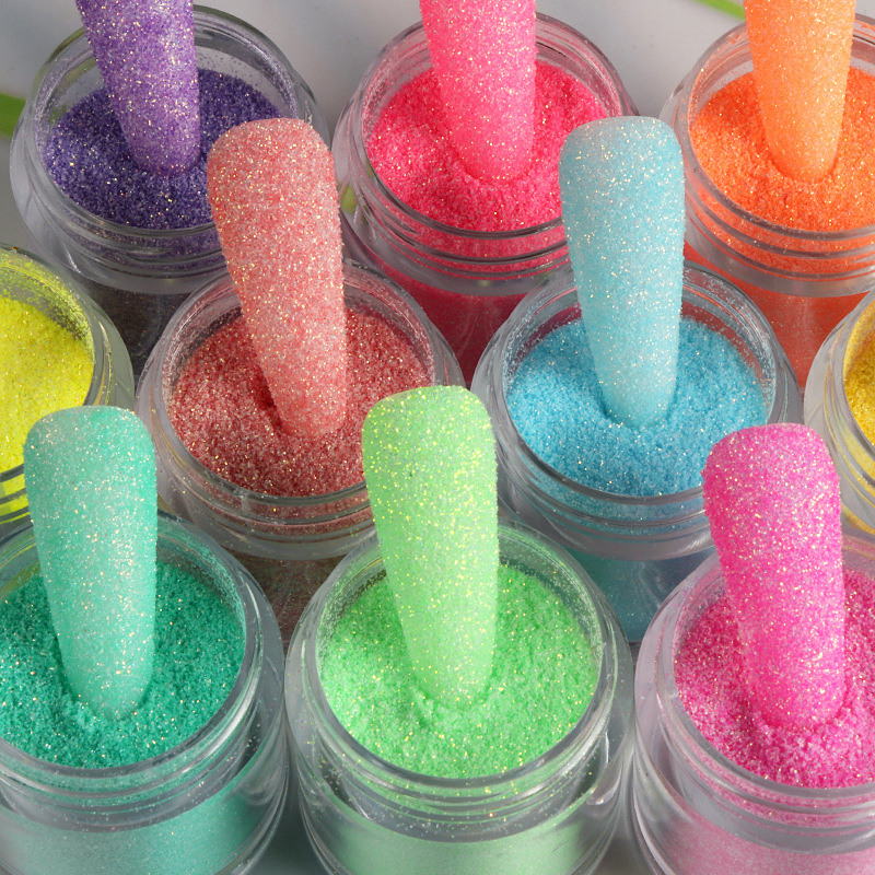 6 Colors Glitter Sugar Sand Neon Powder Set Dazzling - Temu
