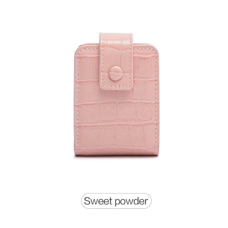 Mini Lipstick Bag with Mirror Crocodile Embossed Cosmetic Case