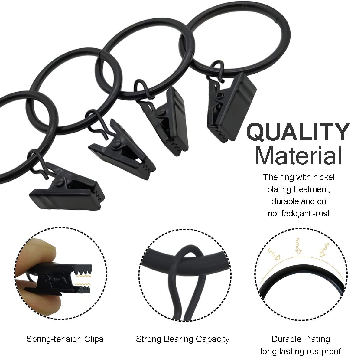 Curtain Rings Clips Drapery Clips Rings Hangers Drapes Rings - Temu