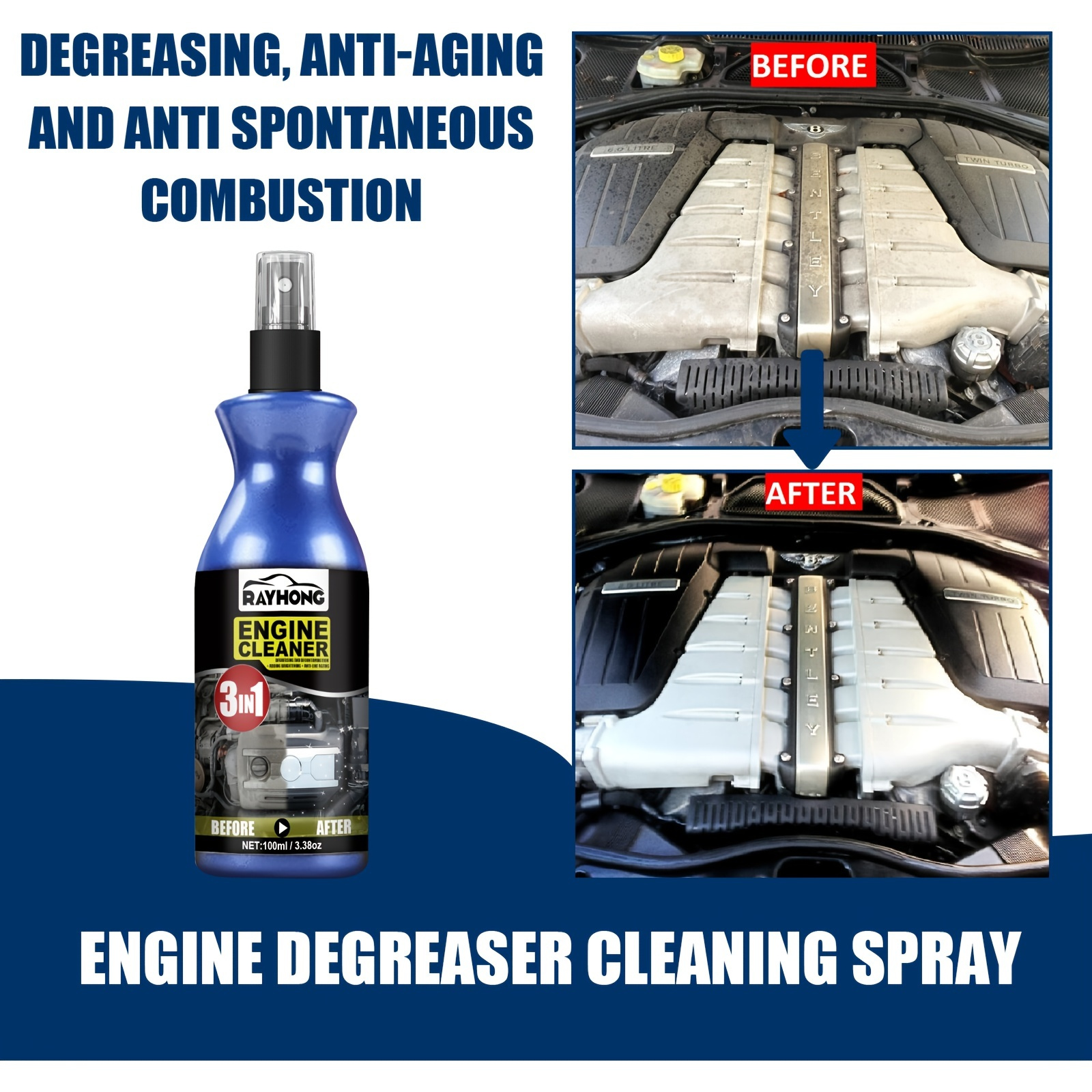Engine Cleaner And Degreaser Water-Displacing Car Engine Cleaning Spray Car  Wash Kit For Automotive Motorcycle Boats Engine - AliExpress