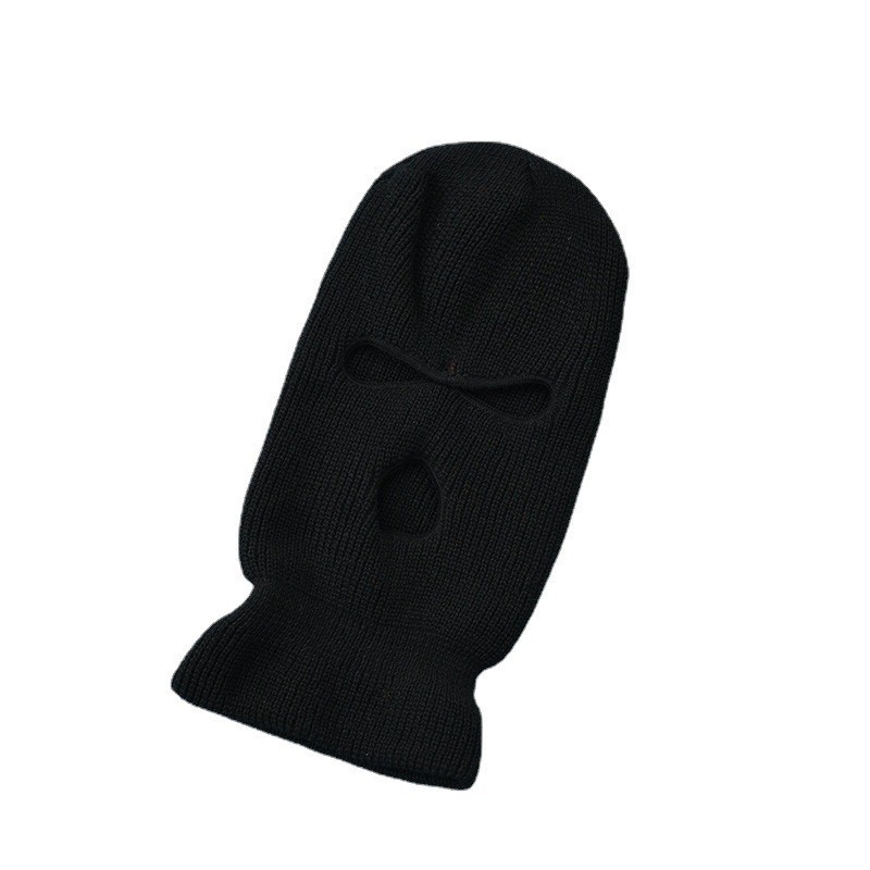 Three Hole Wool Hat Men Women Autumn Winter Outdoor Windproof Cycling