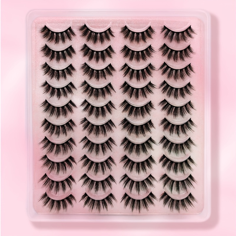

20 Pairs Fluffy French Faux Mink Eyelashes - Natural Look Extension Makeup Tool