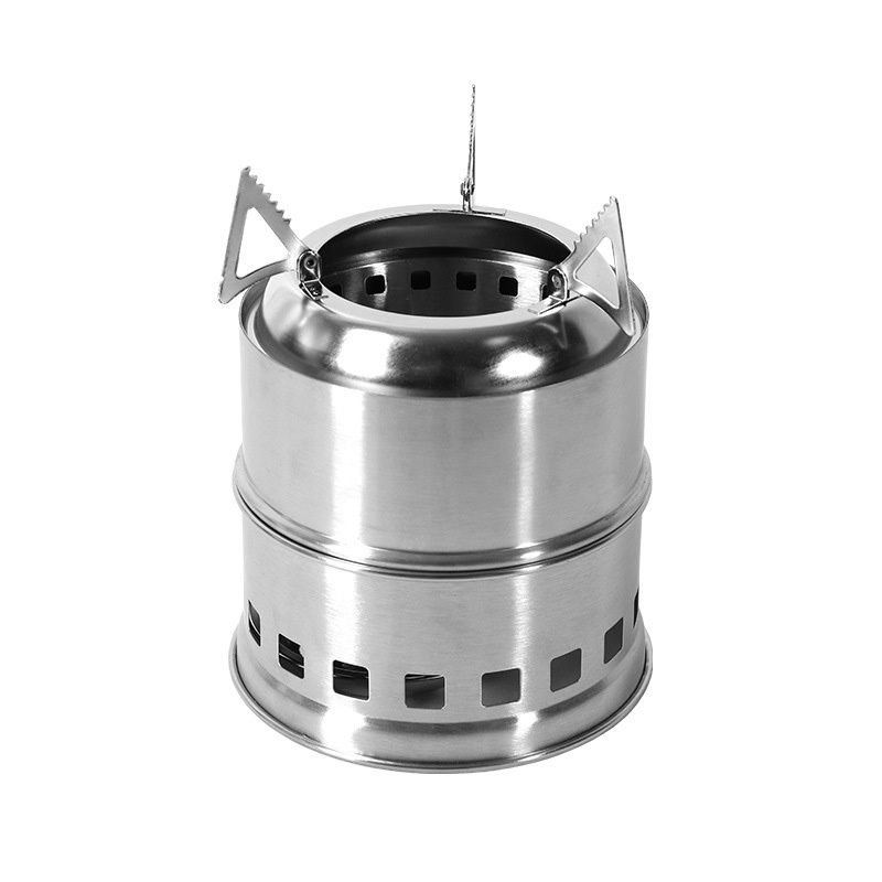 Portable Outdoor Camping Stove: Mini, Stainless Steel, Wood Burning -  Perfect For Your Next Adventure! - Temu