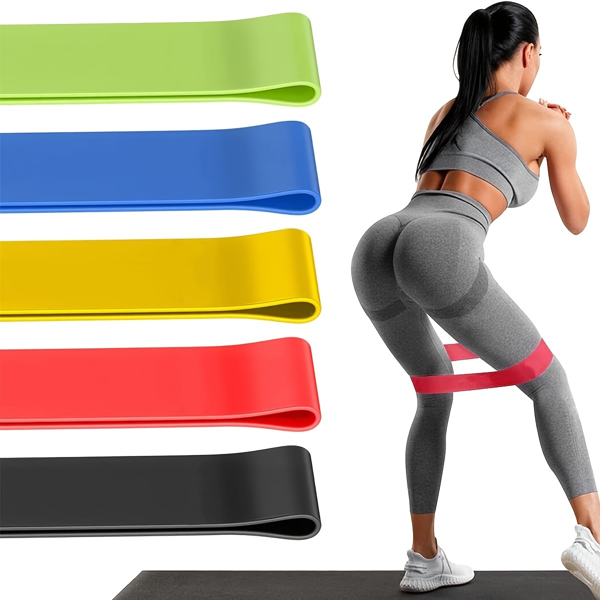 Rubber Exercixe Resistance Bands Workout Fitness Elastic - Temu