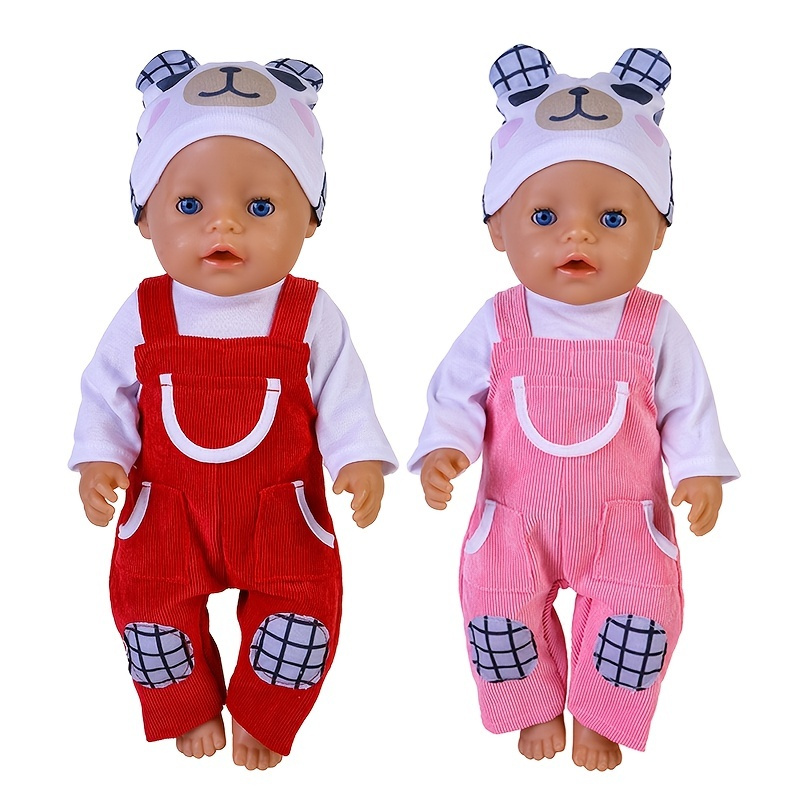 

18''/45.72cm Doll Clothes Bib + Hat, Doll Girl Clothes Kids Christmas Gift, Holiday Gift, Not Included Doll