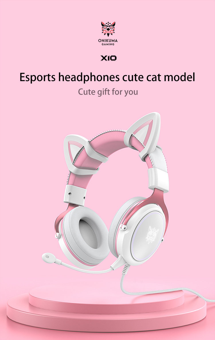 Onikuma X10 Cat Ears Head mounted Gaming Headset Computer - Temu