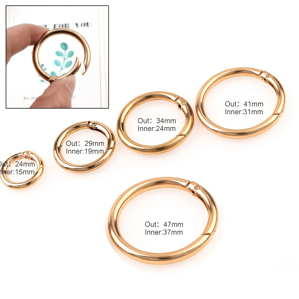 

5pcs Alloy Round Spring Buckle Keychain