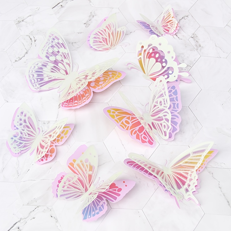 24Pcs Double Layer Mariposas para Decorar, 3D Butterfly Wall Decor,  Mariposas Decorativas para Fiesta, Sticker On The Wall Home Decor  Butterflies for