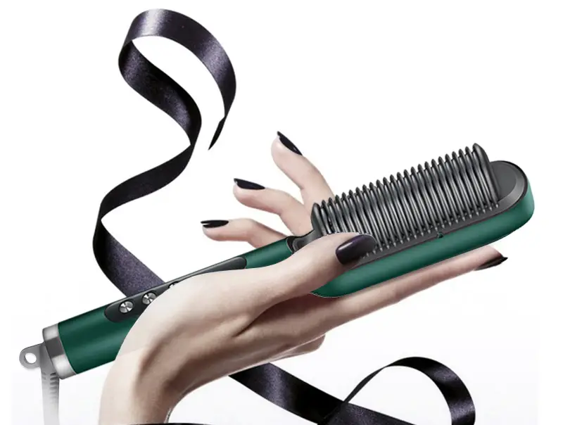 negative ion hair straightener brush 30s fast ptc ceramic heating hair straightening brush details 4