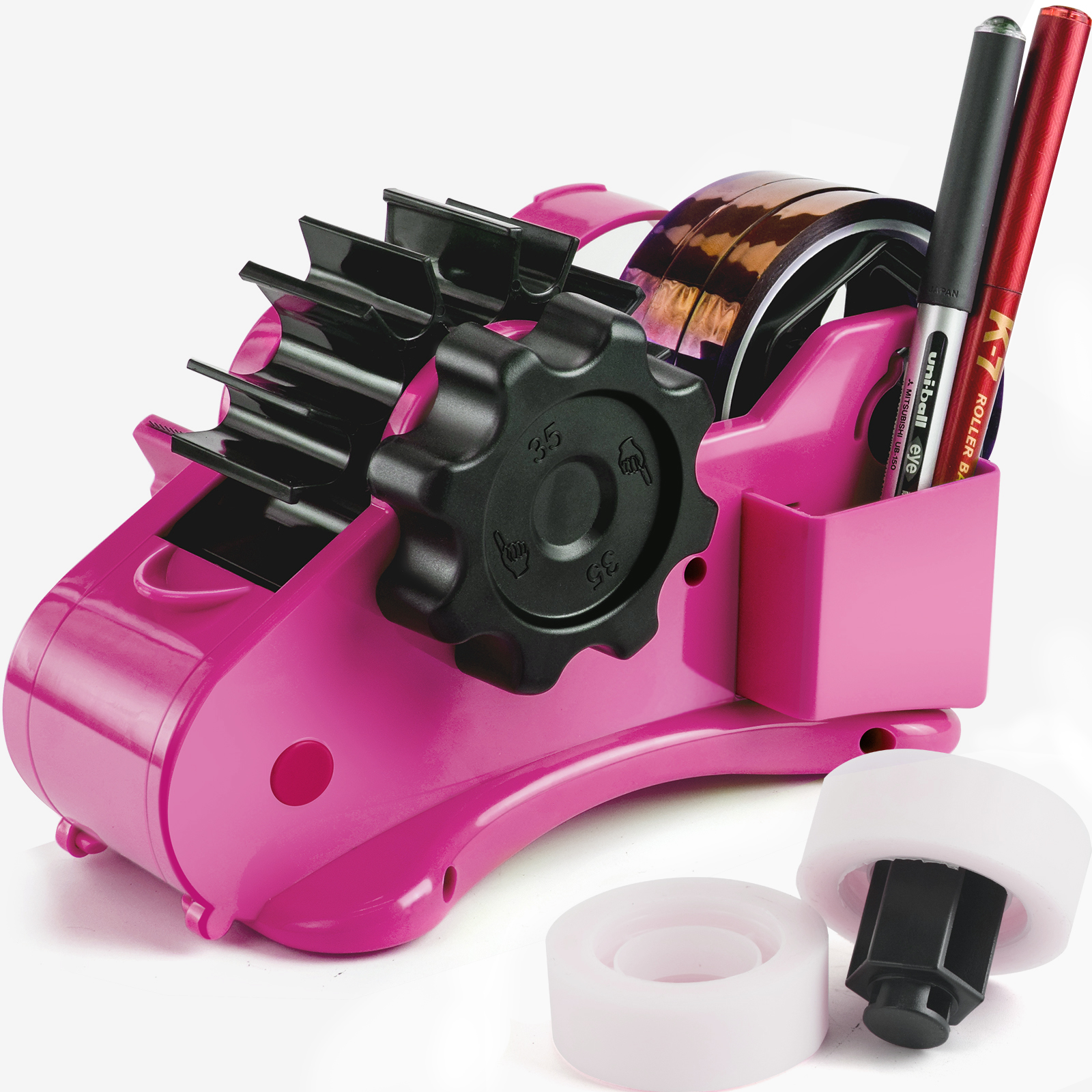 FINFINLIFE Heat Tape Dispenser Sublimation - Pink Multi-Roll Set, PreCut 1.  4'' Pieces for Heat Transfer & Mug Press Machine, 1+3'' Core,  Semi-Automatic Sublimation Tape Dispenser, Heat Transfer Tape :  : Stationery