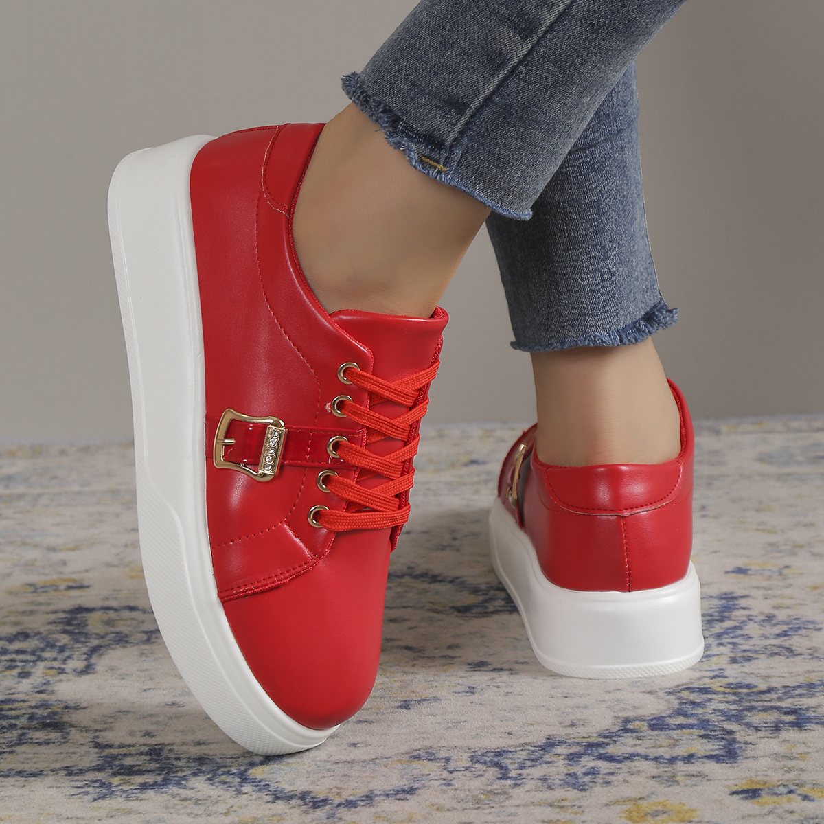 Red Shoes: High Top, Low Top & Platform Sneakers.