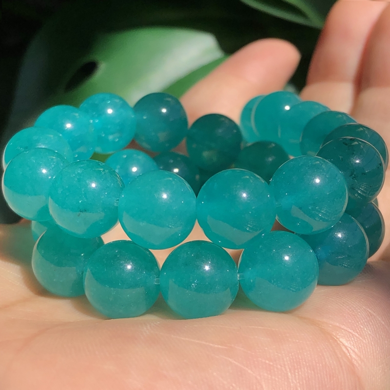  Natural Chinese Green Jade Beads Gemstone Round Loose Beads for  Jewelry Making DIY Bracelet Necklace 8mm 45pcs 15 Inch