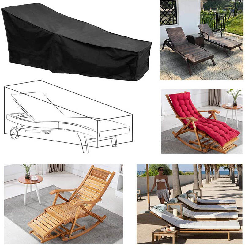 1pc Outdoor Waterproof Patio Chaise Lounge Chair Cover Uv Resistant