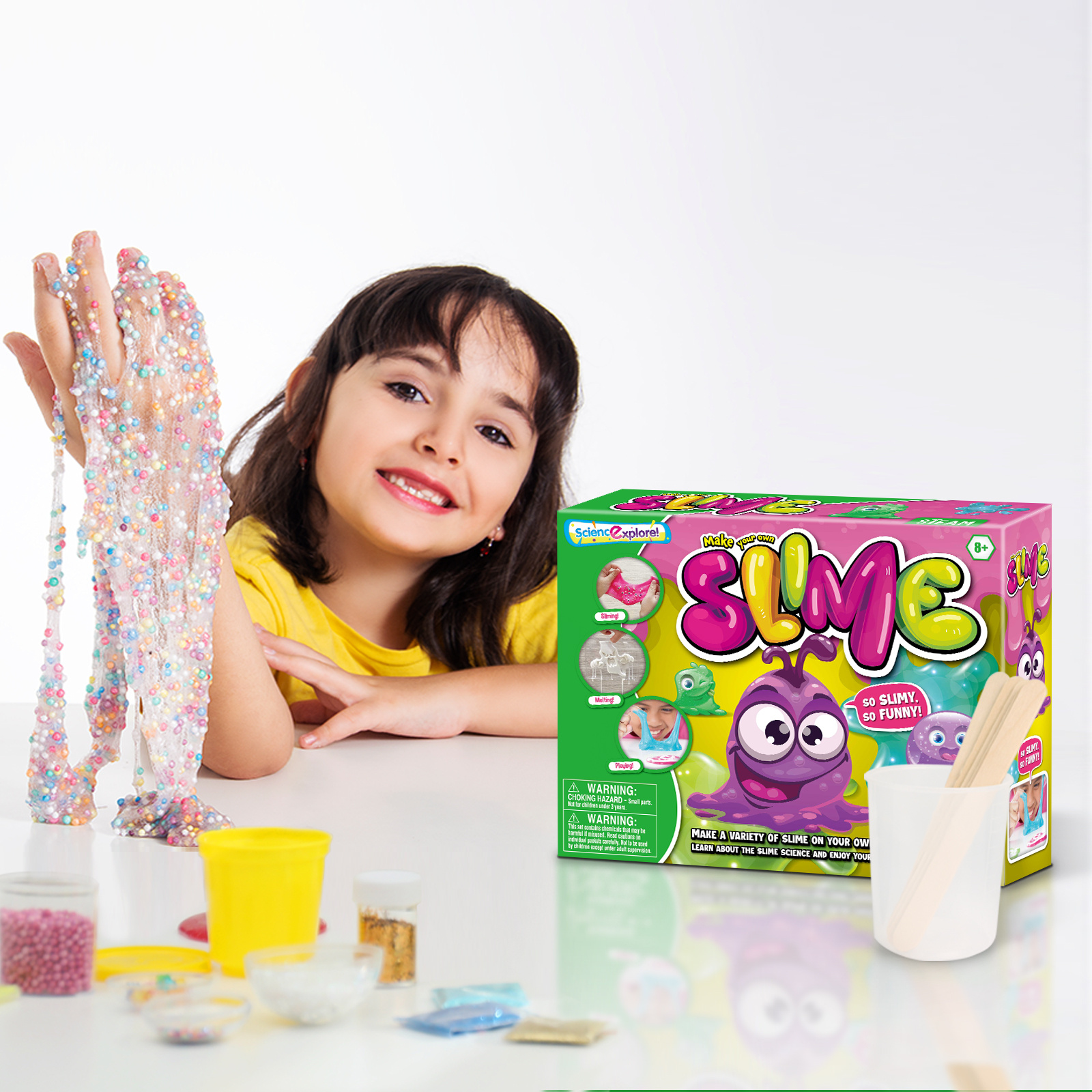 SUNNYPIG Slime Set Kid Toy Age 6-7-8-9, Slime Making Kit for Girl