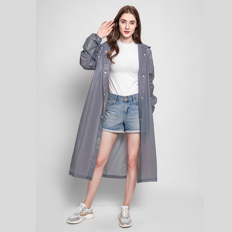 Waterproof Reusable Raincoat with Adjustable Hood for Outdoor Activities