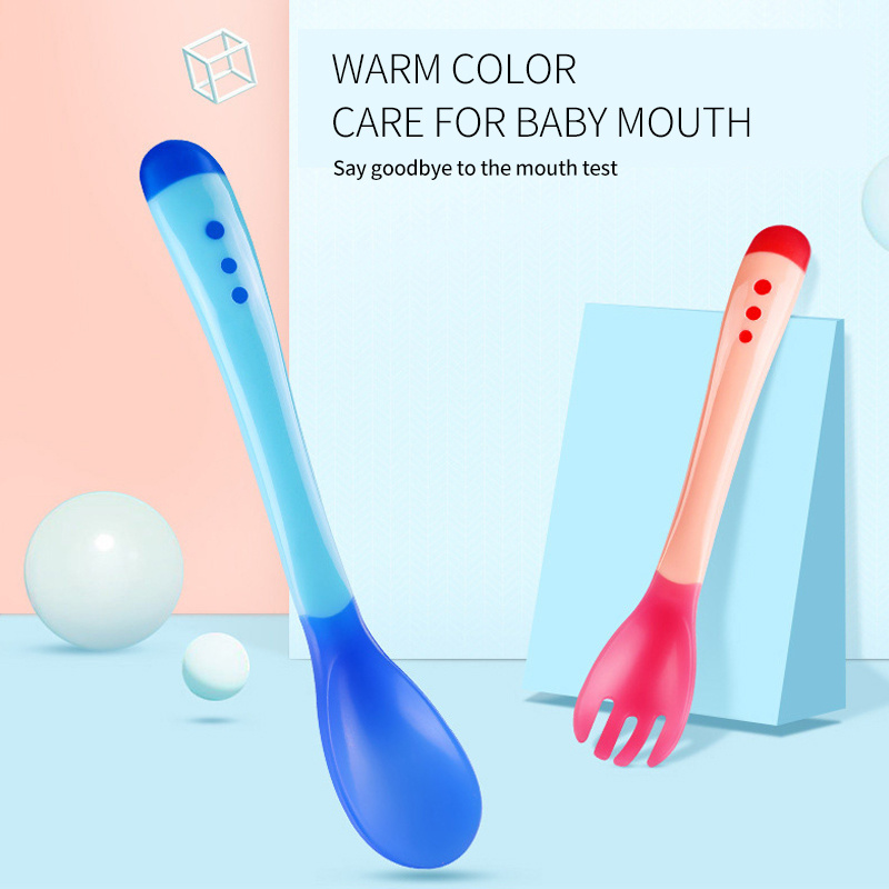 3 Colors Temperature Sensing Spoon For Kids Boys Girls Silicone