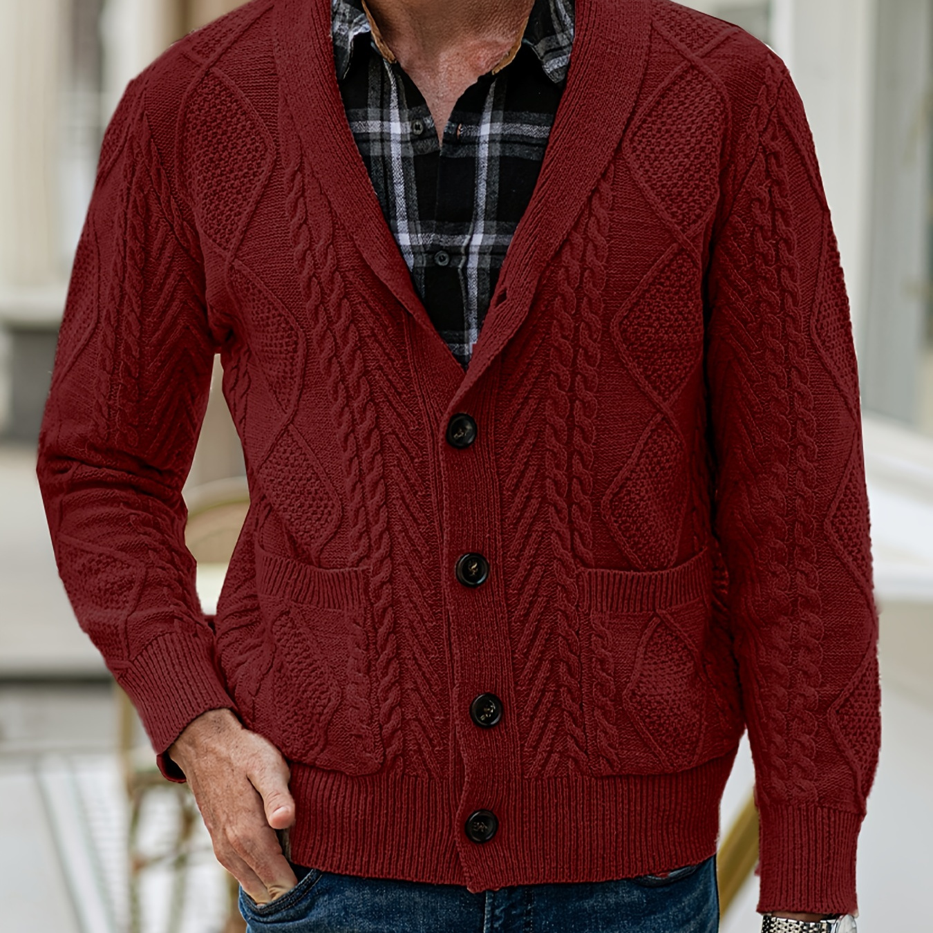 Mens hot sale geometric cardigan