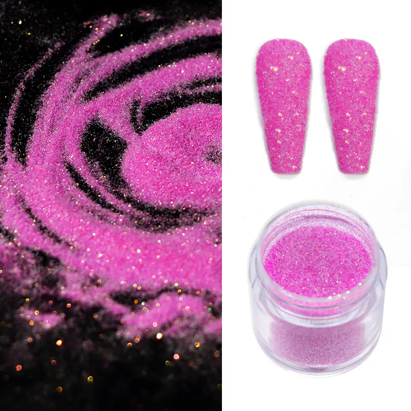 Neon Glitter Sugar Sand Nail Powder For Sparkling Nail Art - Temu
