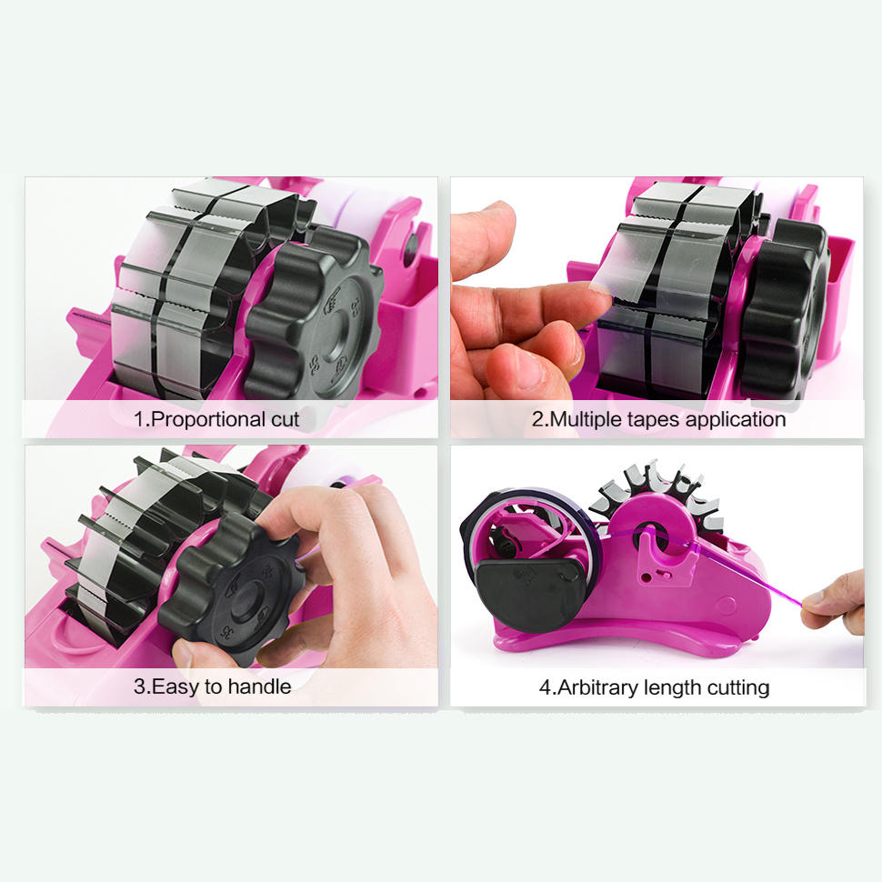 Pink Heat Tape Dispenser Sublimation - Multiple Roll Cut Heat Tape  Dispenser 1 & 3Core Double Reel Cores Sublimation for Heat Transfer Tape