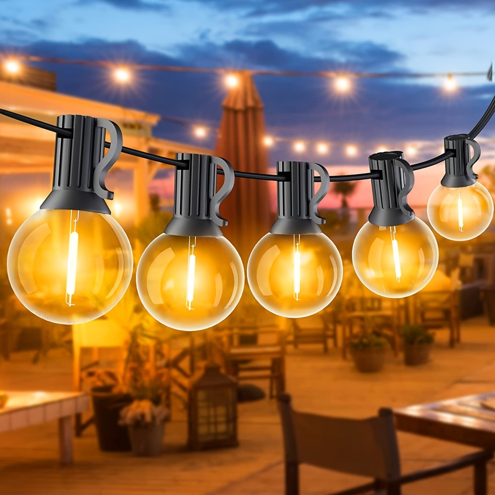 Outdoor String Lights, 100ft/60ft/40ft/30ft/18ft G40 Bulb Outdoor LED  String Lights, IP65 Waterproof, Earth Party Garland String Bulbs, Outdoor  Fairy