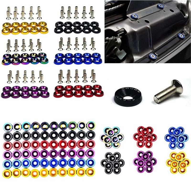 

10pcs M6 Jdm Car Modified Hex Fasteners Fender Washer Bumper Engine Concave Screws Fender Washer License Plate Bolts Car Styling