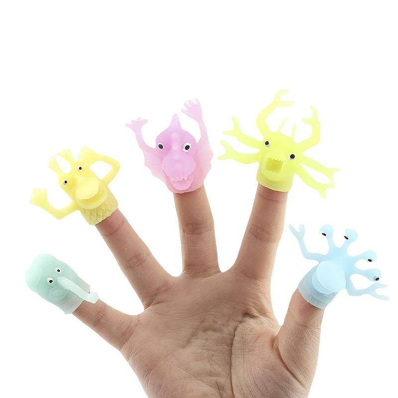 Finger Puppets Toys Kids Dinosaur Finger Dino Head Puppets Set