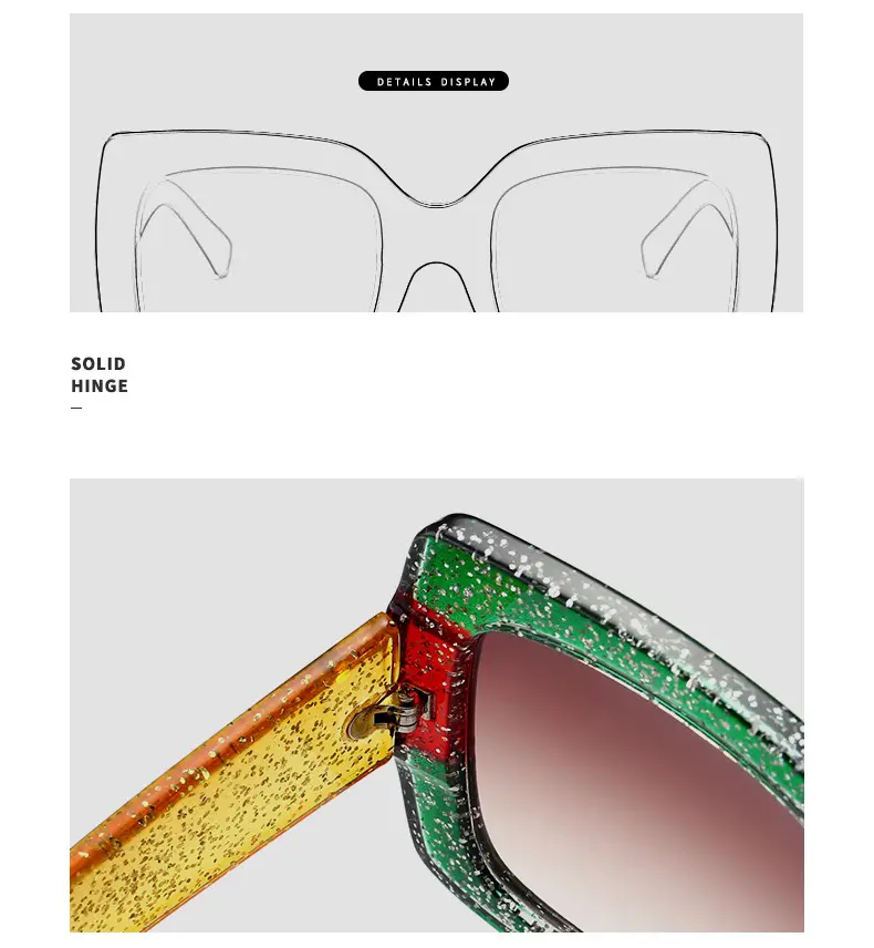 over size shades, large frame red green colorful square frame sunglasses for women fashion sun glasses over size shades uv protection details 2