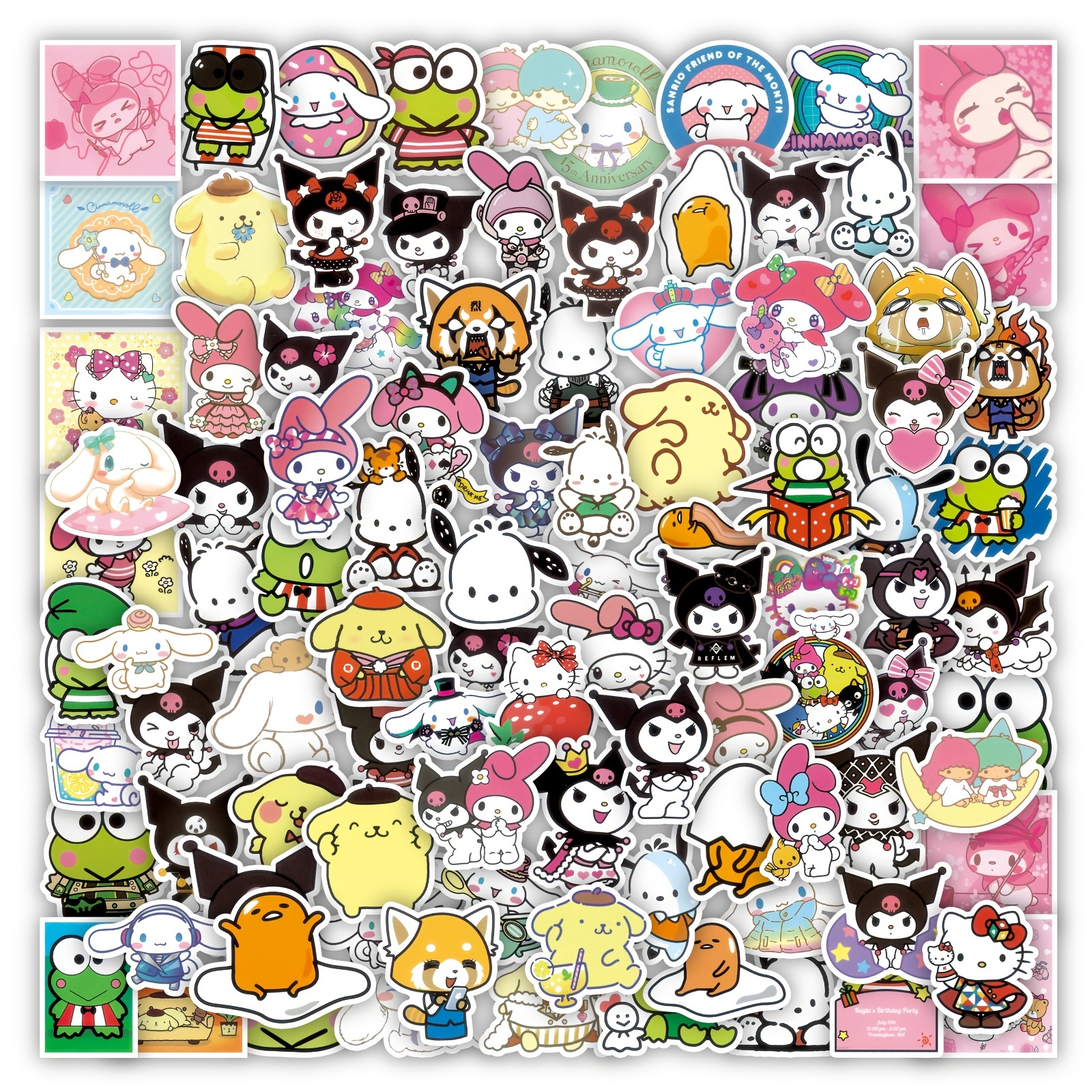 100pcs Kawai Cute Stickers, Vinyl Waterproof Stickers For Laptop ...