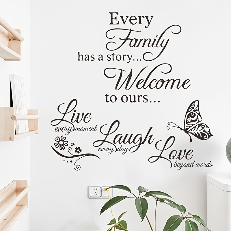

2pcs Family Wall Stickers, Quotes Words Design Vinyl Decal, Words Wall Sticker Motivational Wall Decals